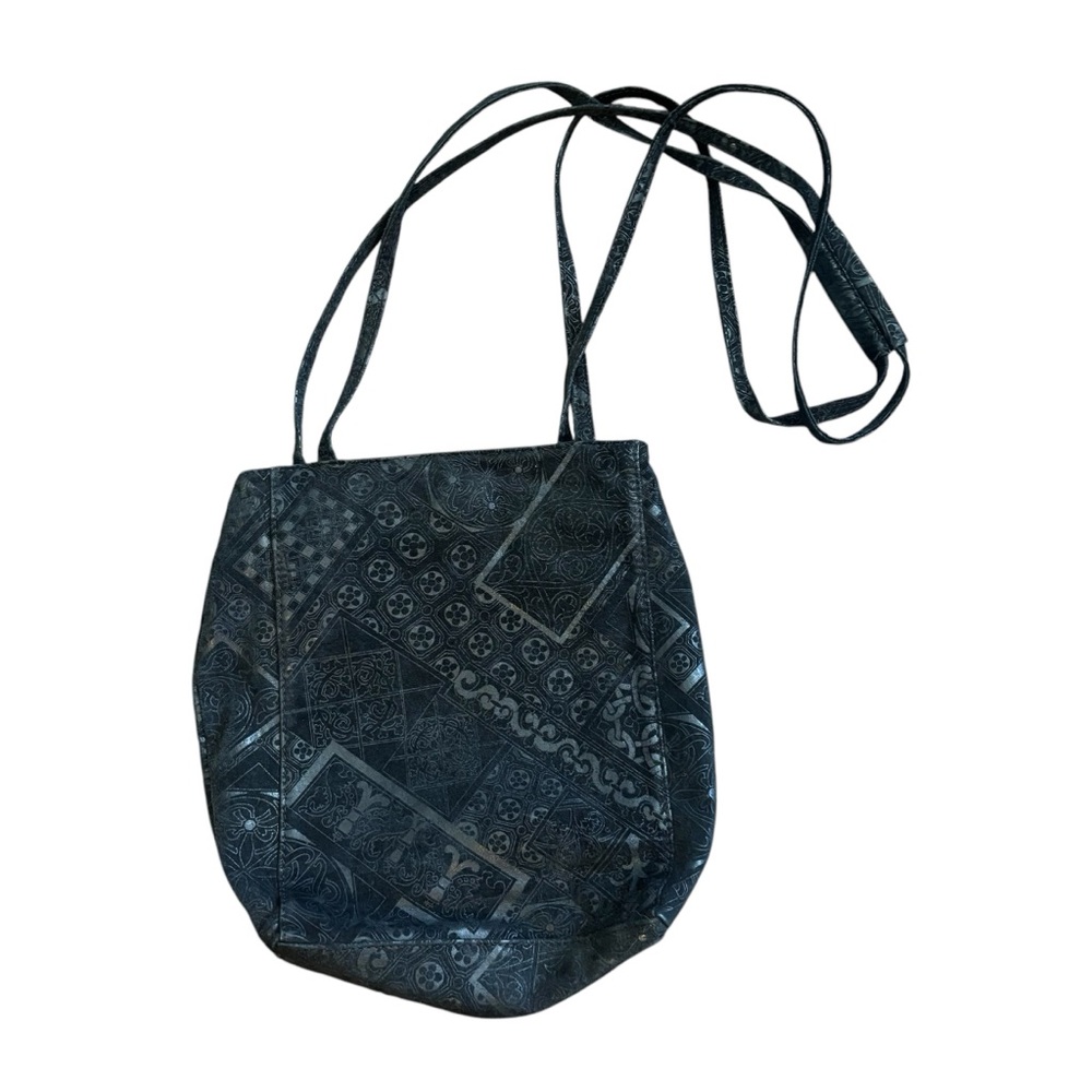 Wilsons Leather Black Abstract Crossbody Bag